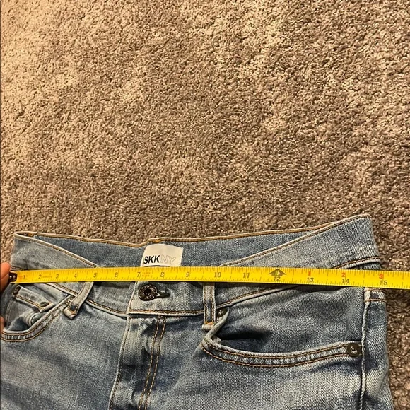 ASKK NY Blue Cropped Straight Leg Jeans size 8 - Picture 13 of 14